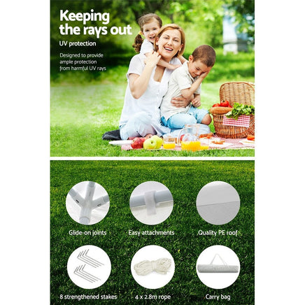 Instahut Gazebo 3x3m Wedding Party Marquee Tent Outdoor Event Camping Canopy Shade White Home & Garden Kings Warehouse 
