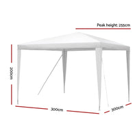 Instahut Gazebo 3x3m Wedding Party Marquee Tent Outdoor Event Camping Canopy Shade White Home & Garden Kings Warehouse 