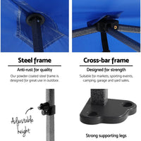 Instahut Gazebo 3x6 Pop Up Marquee Folding Tent Wedding Gazebos Camping Outdoor Shade Canopy Blue Home & Garden Kings Warehouse 