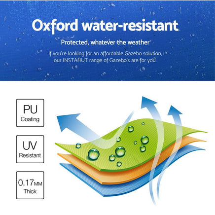 Instahut Gazebo 3x6 Pop Up Marquee Folding Tent Wedding Gazebos Camping Outdoor Shade Canopy Blue Home & Garden Kings Warehouse 