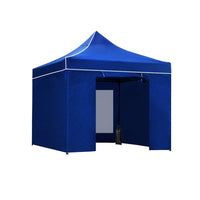 Instahut Gazebo Pop Up Marquee 3x3 Folding Wedding Tent Gazebos Shade Blue KingsWarehouse 