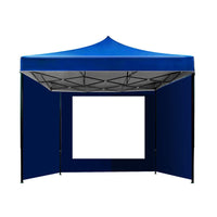Instahut Gazebo Pop Up Marquee 3x3 Folding Wedding Tent Gazebos Shade Blue KingsWarehouse 