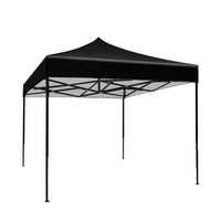 Instahut Gazebo Pop Up Marquee 3x3 Outdoor Tent Folding Wedding Gazebos Black KingsWarehouse 