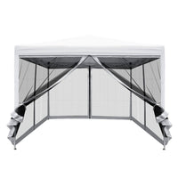 Instahut Gazebo Pop Up Marquee 3x3 Wedding Side Mesh Wall Outdoor Gazebos White Kings Warehouse 