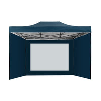 Instahut Gazebo Pop Up Marquee 3x4.5 Folding Wedding Tent Gazebos Shade Navy KingsWarehouse 