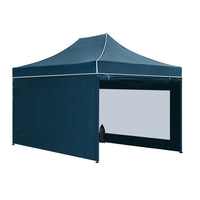 Instahut Gazebo Pop Up Marquee 3x4.5 Folding Wedding Tent Gazebos Shade Navy KingsWarehouse 
