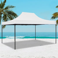 Instahut Gazebo Pop Up Marquee 3x4.5 Outdoor Tent Folding Wedding Gazebos White Summer Outdoor Living Kings Warehouse 
