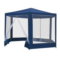 Instahut Gazebo?2x2m Marquee Wedding Party Tent Outdoor Camping Mesh Wall Canopy Shade Gazebos Navy Home & Garden Kings Warehouse 