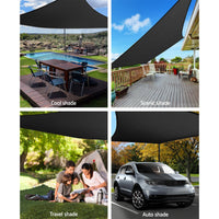 Instahut Shade Sail 3x6m Rectangle 280GSM 98% Black Shade Cloth Home & Garden Kings Warehouse 
