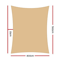 Instahut Shade Sail 4x5m Rectangle 280GSM 98% Sand Shade Cloth Home & Garden Kings Warehouse 