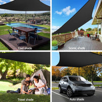 Instahut Shade Sail 4x6m Rectangle 280GSM 98% Black Shade Cloth Home & Garden Kings Warehouse 
