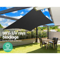 Instahut Shade Sail 4x6m Rectangle 280GSM 98% Black Shade Cloth Home & Garden Kings Warehouse 