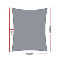 Instahut Shade Sail 5x6m Rectangle 280GSM 98% Grey Shade Cloth Home & Garden Kings Warehouse 