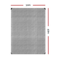 Instahut Tarp Tarpaulin 3.6x4.8m Canvas Camping Heavy Duty Sun Cover Outdoor Recreation Kings Warehouse 