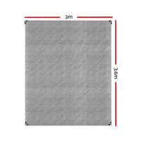 Instahut Tarp Tarpaulin 3x3.6m Canvas Camping Heavy Duty Sun Cover Outdoor Recreation Kings Warehouse 
