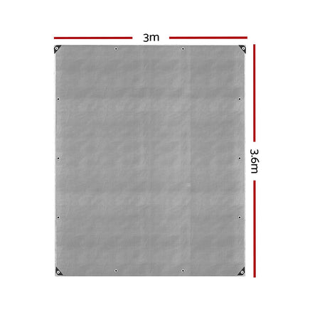 Instahut Tarp Tarpaulin 3x3.6m Canvas Camping Heavy Duty Sun Cover Outdoor Recreation Kings Warehouse 