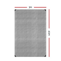Instahut Tarp Tarpaulin 3x4.5m Canvas Camping Heavy Duty Sun Cover Outdoor Recreation Kings Warehouse 