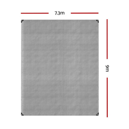 Instahut Tarp Tarpaulin 7.3x9m Canvas Camping Heavy Duty Sun Cover Outdoor Recreation Kings Warehouse 