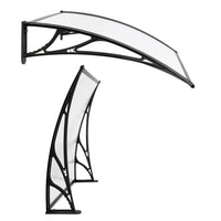 Instahut Window Awning Door Canopy 1m x 4m Transparent Sheet Black Plastic Frame Home & Garden Kings Warehouse 