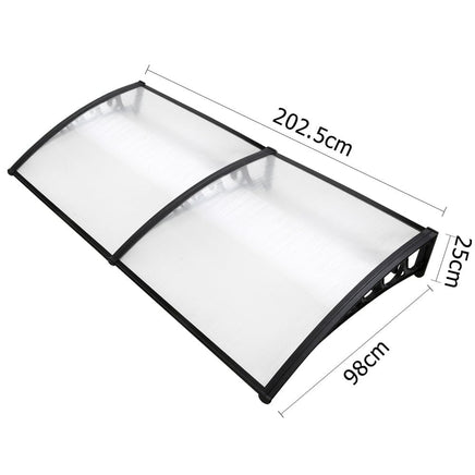 Instahut Window Awning Door Canopy 1mx2m Transparent Home & Garden Kings Warehouse 