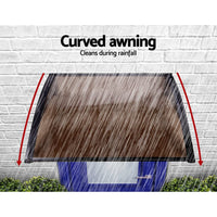 Instahut Window Door Awning 1mx1.2m Brown Home & Garden Kings Warehouse 