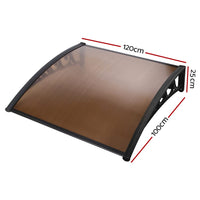 Instahut Window Door Awning 1mx1.2m Brown Home & Garden Kings Warehouse 