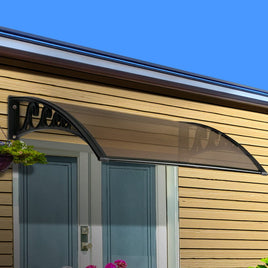 Instahut Window Door Awning 1mx1.2m Brown Home & Garden Kings Warehouse 