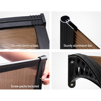 Instahut Window Door Awning 1mx1m Brown Home & Garden Kings Warehouse 