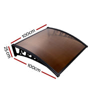 Instahut Window Door Awning 1mx1m Brown Home & Garden Kings Warehouse 
