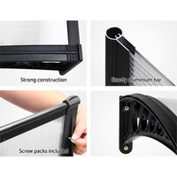 Instahut Window Door Awning 1mx1m Transparent Panel Home & Garden Kings Warehouse 