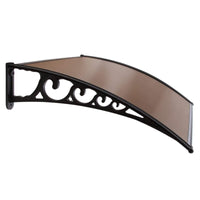 Instahut Window Door Awning 1mx2.4m Brown Hollow Sheet Plastic Frame Home & Garden Kings Warehouse 