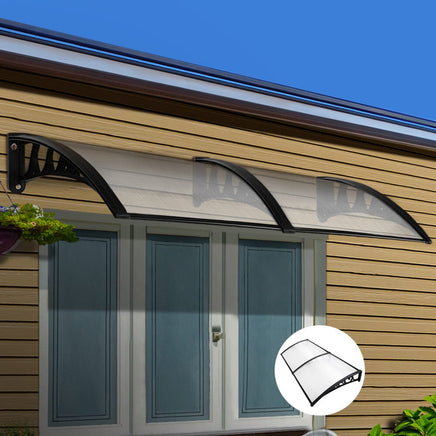 Instahut Window Door Awning 1mx2.4m Transparent Home & Garden Kings Warehouse 