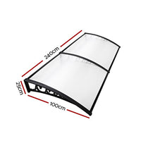 Instahut Window Door Awning 1mx2.4m Transparent Home & Garden Kings Warehouse 