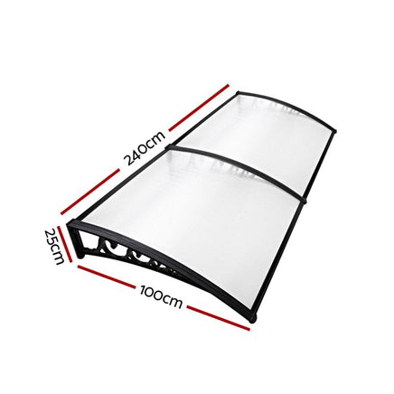 Instahut Window Door Awning 1mx2.4m Transparent Home & Garden Kings Warehouse 