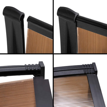 Instahut Window Door Awning 1mx3m Brown Home & Garden Kings Warehouse 