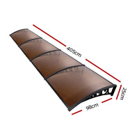 Instahut Window Door Awning 1mx4m Brown Home & Garden Kings Warehouse 