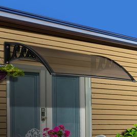 Instahut Window Door Awning 1mx4m Brown Home & Garden Kings Warehouse 