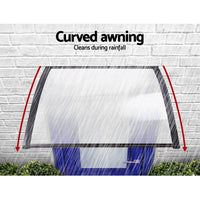 Instahut Window Door Awning 1mx4m Transparent Home & Garden Kings Warehouse 