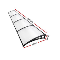 Instahut Window Door Awning 1mx4m Transparent Home & Garden Kings Warehouse 