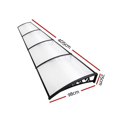 Instahut Window Door Awning 1mx4m Transparent Home & Garden Kings Warehouse 