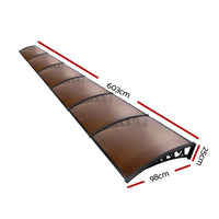 Instahut Window Door Awning 1mx6m - Brown Home & Garden Kings Warehouse 