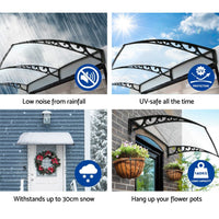 Instahut Window Door Awning 1mx6m Transparent Plastic Frame Home & Garden Kings Warehouse 