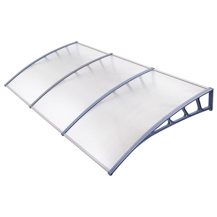 Instahut Window Door Awning Canopy 1.5mx3m Transparent Sheet Grey Plastic Frame Home & Garden Kings Warehouse 
