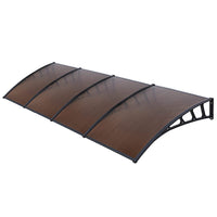 Instahut Window Door Awning Canopy 1.5mx4m Brown Sheet Black Plastic Frame Home & Garden Kings Warehouse 