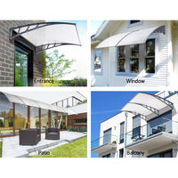 Instahut Window Door Awning Canopy 1.5mx4m Transparent Sheet Grey Plastic Frame Home & Garden Kings Warehouse 