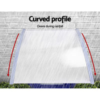Instahut Window Door Awning Canopy 1.5mx4m Transparent Sheet Grey Plastic Frame Home & Garden Kings Warehouse 