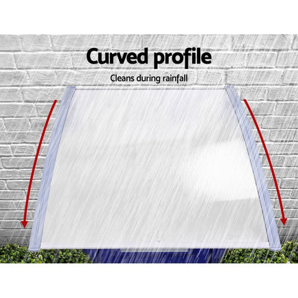 Instahut Window Door Awning Canopy 1.5mx4m Transparent Sheet Grey Plastic Frame Home & Garden Kings Warehouse 