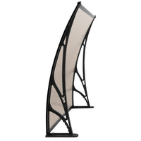 Instahut Window Door Awning Canopy 1mx2m Brown Sheet Black Plastic Frame Home & Garden Kings Warehouse 