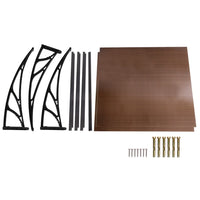 Instahut Window Door Awning Canopy 1mx2m Brown Sheet Black Plastic Frame Home & Garden Kings Warehouse 