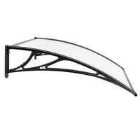 Instahut Window Door Awning Canopy 1mx2m Transparent Sheet Black Plastic Frame Home & Garden Kings Warehouse 